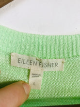 Load image into Gallery viewer, Eileen Fisher Women's Cotton Linen T-Shirt | L UK14 | Green