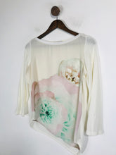 Load image into Gallery viewer, Zara Women's Floral Asymmetrical Blouse | M UK10-12 | Beige