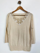 Load image into Gallery viewer, Monsoon Women's Cashmere Embroidered Jumper | UK16 | Beige