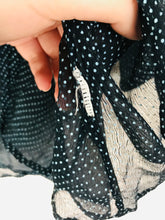 Load image into Gallery viewer, FARHI Women’s Sheer Polka Dot Blouse Shirt | UK10 | Navy Blue