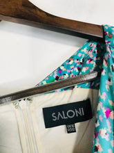 Load image into Gallery viewer, Saloni Women's Cowl Neck Pleated Sheath Dress | UK16 | Multicoloured