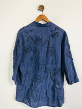 Load image into Gallery viewer, Shircket Women's Linen Floral Blazer Jacket | L UK14 | Blue