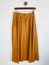 Load image into Gallery viewer, Zara Women's Faux Leather Pleated A-Line Skirt | L UK14 | Orange