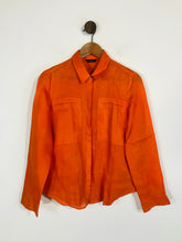 Load image into Gallery viewer, Autograph Women's Linen Long Sleeve Button-Up Shirt | UK10 | Orange