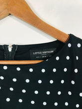 Load image into Gallery viewer, Little Mistress Women's Polka Dot Ruffle Sheath Dress | UK12 | Black
