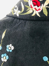 Load image into Gallery viewer, East Women’s Floral Embroidered Blazer | UK10 | Navy Blue