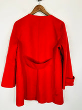 Load image into Gallery viewer, Zara Women's Smart Collarless Overcoat Coat | M UK10-12 | Red