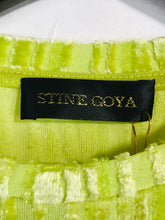 Load image into Gallery viewer, Stine Goya Women's Velvet Striped T-Shirt NWT | XS UK6-8 | Green