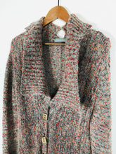 Load image into Gallery viewer, Sahara Women's Polka Dot Mohair Cardigan | UK14 | Grey
