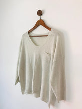 Load image into Gallery viewer, The White Company Women’s Linen Blend Glitter Knit Jumper | L UK14 | White Silver