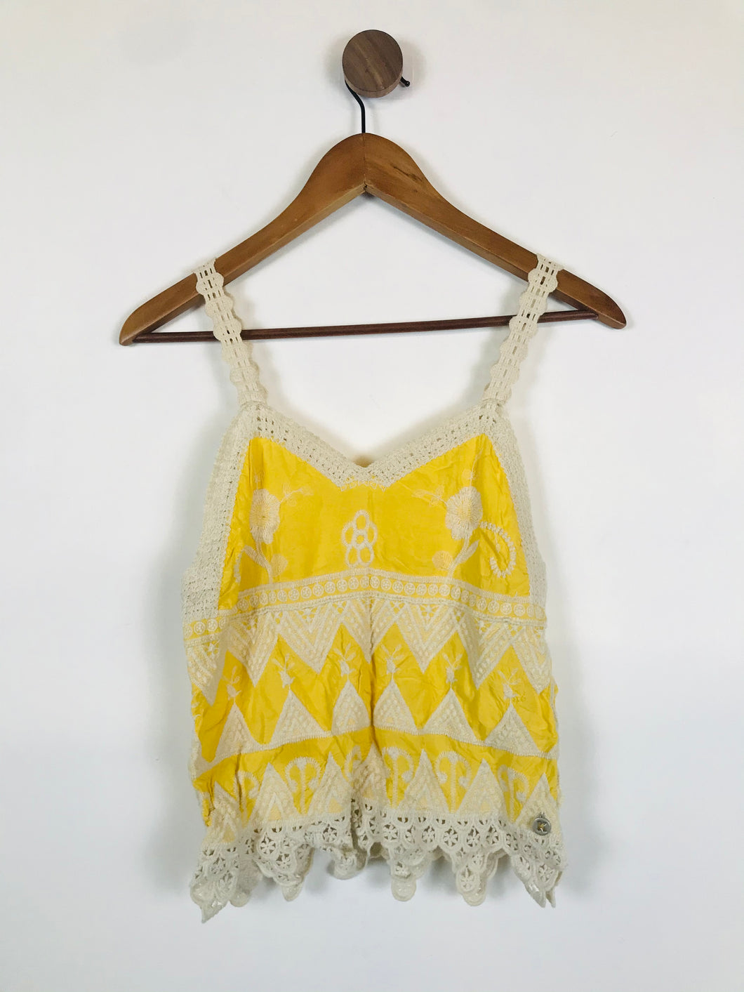 Koralline Women's Floral Knit Camisole Tank Top | IT40 UK8 | Yellow