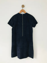 Load image into Gallery viewer, Petite Mendigote Jolie Jolie Women’s 100% Suede Shift Dress | UK10-12 M | Blue