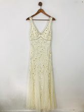 Load image into Gallery viewer, Sue Wong Women's Lace Embroidered Maxi Dress | UK10 | White