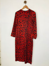 Load image into Gallery viewer, Zara Women's Leopard Print Midi Dress | XS UK6-8 | Red