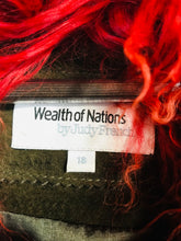 Load image into Gallery viewer, Wealth of Nations Women's Leather Fur Trim Overcoat Coat | UK18 | Green