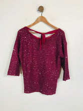 Load image into Gallery viewer, Monsoon Women's Knit Sequin Blouse | M UK10-12 | Burgundy