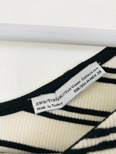 Load image into Gallery viewer, Zara Women’s Striped Wide Neck Shirt | M UK10 | Black and White