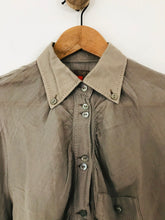 Load image into Gallery viewer, Boss Hugo Boss Women’s Ruched Button-Up Shirt | UK12 | Brown