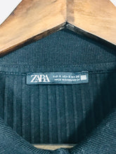 Load image into Gallery viewer, Zara Women's Long Sleeve Ribbed Polo Shirt | S UK8 | Black