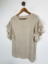 Load image into Gallery viewer, Hobbs Women's Ruffle Short Sleeve Jumper NWT | M UK10-12 | Beige