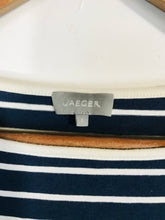 Load image into Gallery viewer, Jaeger Women's Cotton Striped Midi Dress | S UK8 | Blue