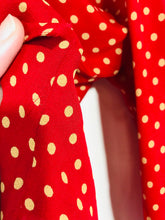 Load image into Gallery viewer, LK Bennett Women's Silk Polka Dot Blouse | UK12 | Red