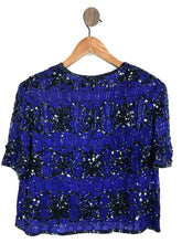 Load image into Gallery viewer, Stenay Women's Sequin Vintage Cardigan | L UK14 | Blue