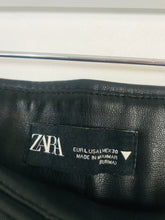 Load image into Gallery viewer, Zara Women’s Faux Leather Ponte Trousers Leggings | L UK14 | Black