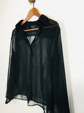 Load image into Gallery viewer, Style Women's Sheer Button-Up Shirt | M UK10-12 | Black