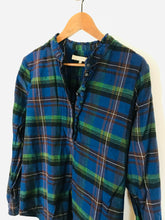 Load image into Gallery viewer, Hobbs Women's Tartan Check Frill Collar Button-Up Shirt | UK14 | Multicoloured