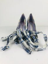 Load image into Gallery viewer, Irregular Choice Women's Check Bow Heels | EU38 UK5 | Blue
