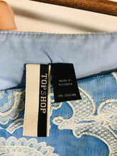 Load image into Gallery viewer, Topshop Women's Floral Embroidered A-Line Dress | UK8 | Blue