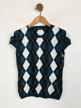 Load image into Gallery viewer, Aquascutum Women's Short Sleeve Diamond Knit Jumper | S UK8 | Multicoloured