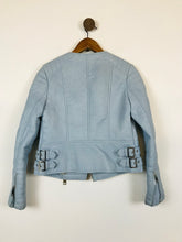 Load image into Gallery viewer, Zara Women's Faux Leather Biker Jacket | S UK8 | Blue