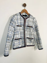 Load image into Gallery viewer, Zara Women's Check Tweed Blazer Jacket | M UK10-12 | White
