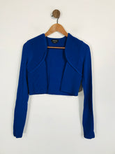 Load image into Gallery viewer, bebe Women's Crop Ribbed Cardigan | M UK10-12 | Blue
