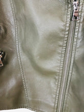 Load image into Gallery viewer, Red Herring Women’s Faux Leather Biker Jacket | UK14 | Green