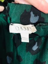 Load image into Gallery viewer, Oasis Women's Leopard Print A-Line Skirt | L UK14 | Green