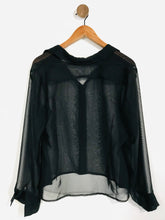 Load image into Gallery viewer, Style Women's Sheer Button-Up Shirt | M UK10-12 | Black
