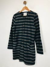 Load image into Gallery viewer, Kew Women's Striped Shacket Overcoat Coat | UK14 | Blue