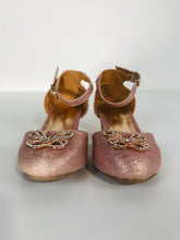 Load image into Gallery viewer, Monsoon Kid's Glitter Butterfly D-Orsay Heels | UK8 | Pink