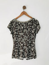 Load image into Gallery viewer, Marc Cain Women's Floral V Neck Blouse | UK16 | Brown