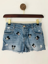 Load image into Gallery viewer, Mango Kid's Micky Mouse Denim Shorts | 9-10 Years | Blue