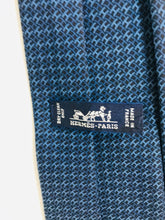 Load image into Gallery viewer, Hermès Men’s Branded Silk Suit Tie | Blue