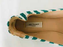 Load image into Gallery viewer, L.K. Bennett Women’s Slip On Stripe Ballet Pump Flats | UK6 EU39 | Green