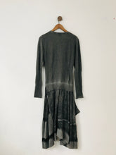 Load image into Gallery viewer, Indies Women’s Wool Silk Patchwork Midi Dress | 4 UK12 | Grey