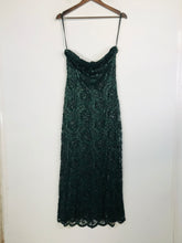 Load image into Gallery viewer, Phase Eight Women's Lace Sequin Midi Dress | UK12 | Green