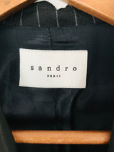 Load image into Gallery viewer, Sandro Women's Striped Double Breasted Suit Jacket Blazer Jacket | 38 UK10 | Black