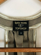 Load image into Gallery viewer, Kate Moss Topshop Women's Deep V-Neck Mini Dress | UK8 | Beige
