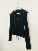 Load image into Gallery viewer, Karen Millen Women’s Cropped Zip Knit Cardigan | 4 UK8 | Black